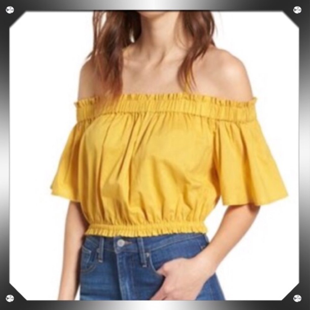BP Strappy Cold Shoulder Crop Top, Size Large